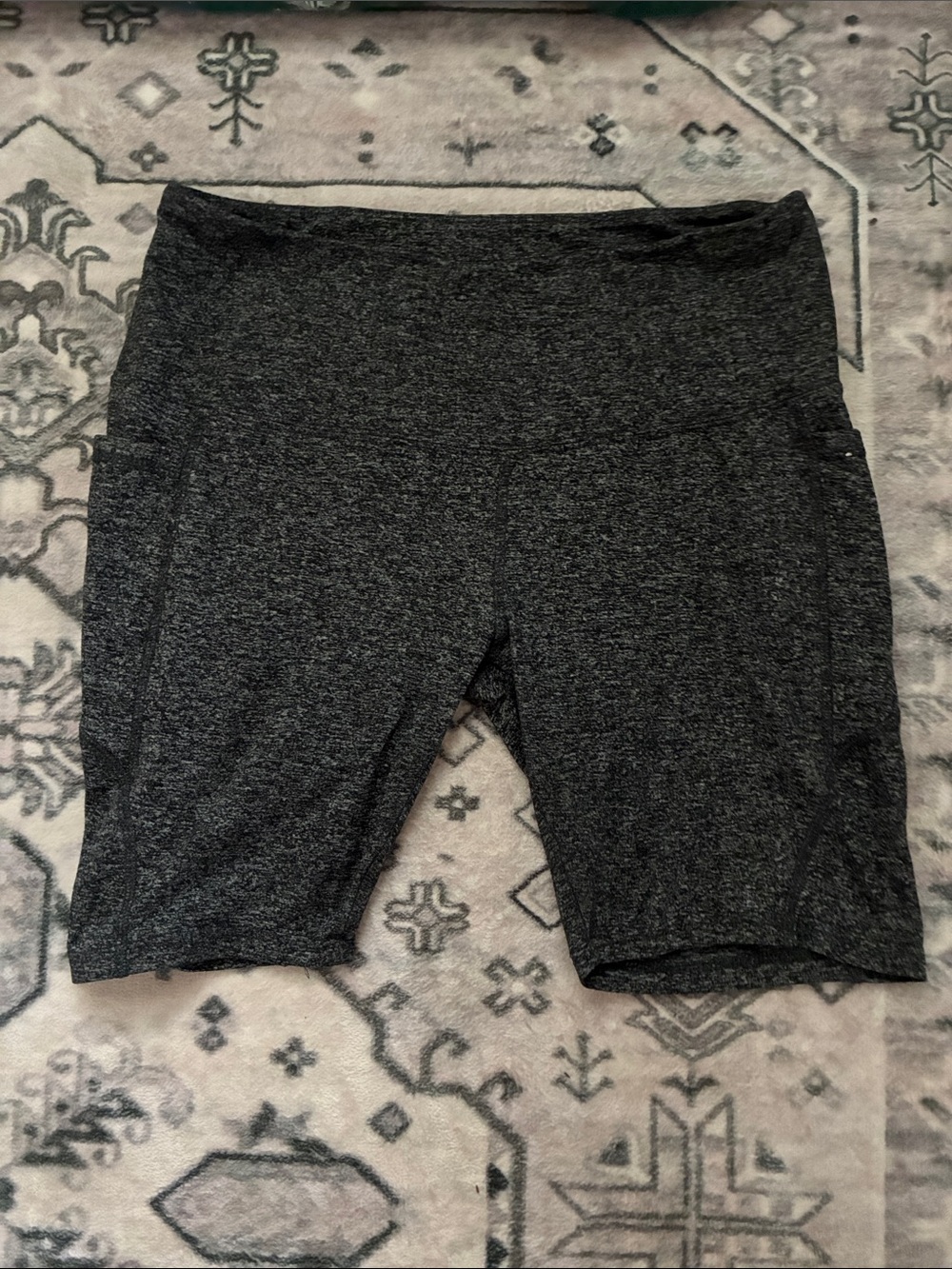 High-Waist Women’s Active Bike Shorts in Dark Heather Gray